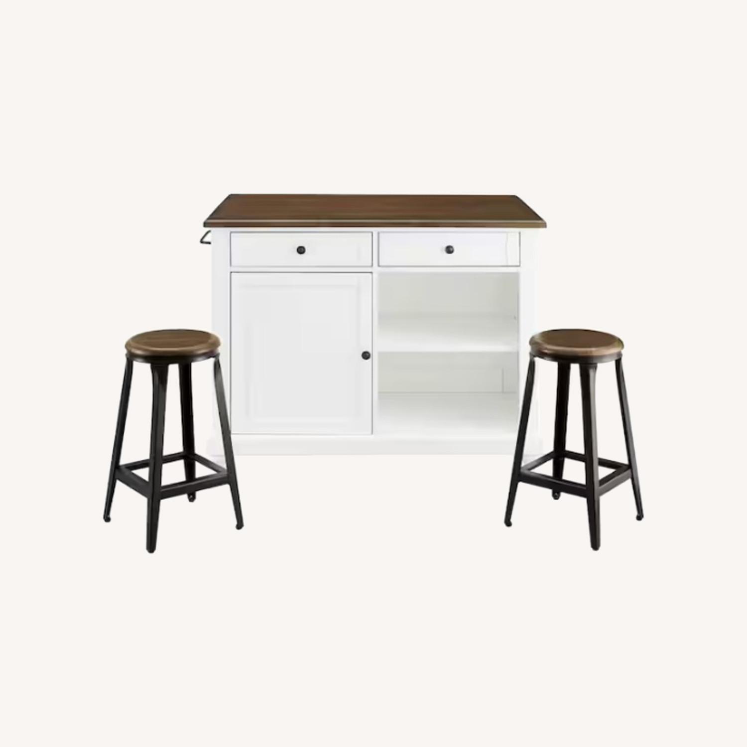 Kitchen Island with storage and bar stools - image-0