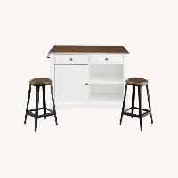 Kitchen Island with storage and bar stools