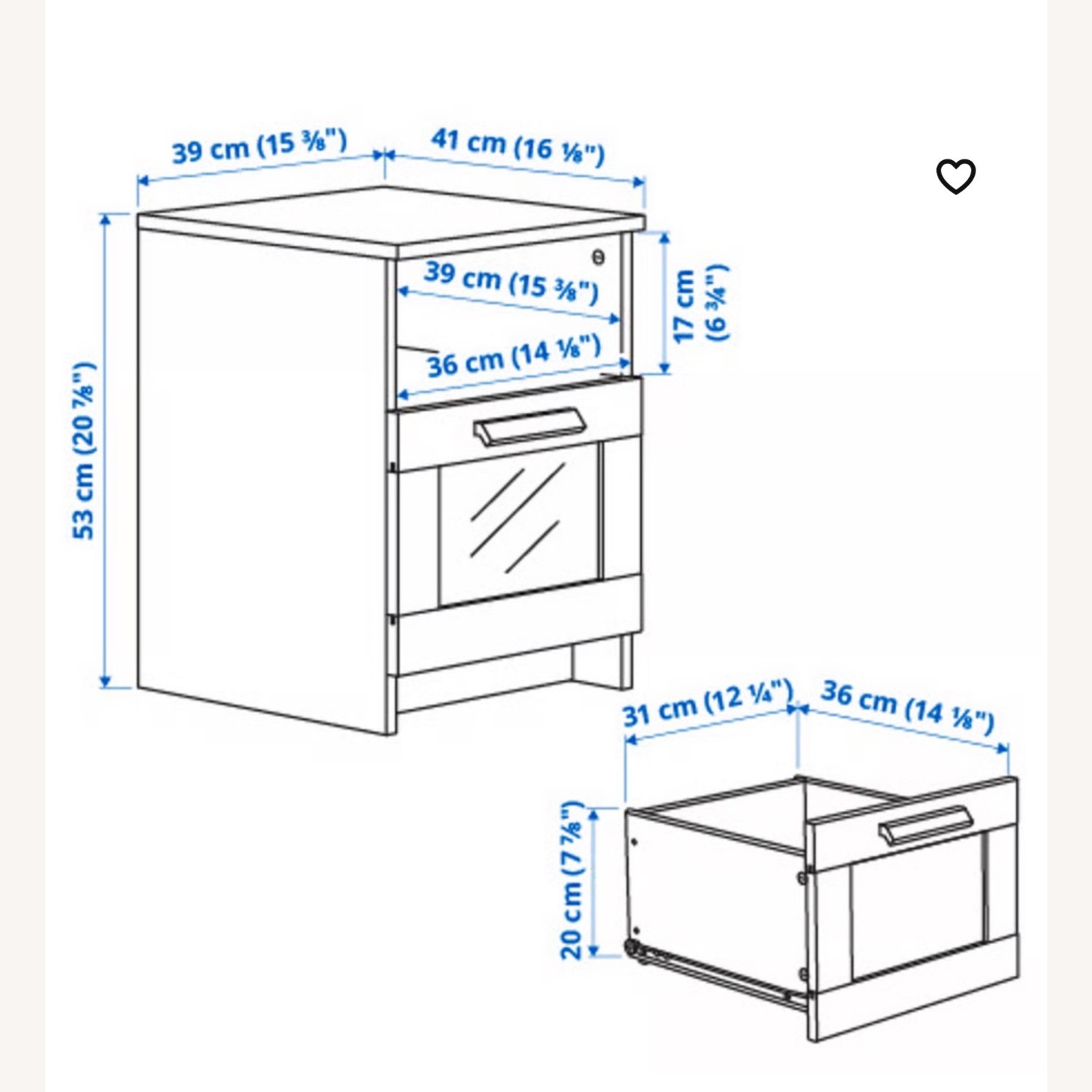 IKEA Brimnes White Wood Nightstand - image-4
