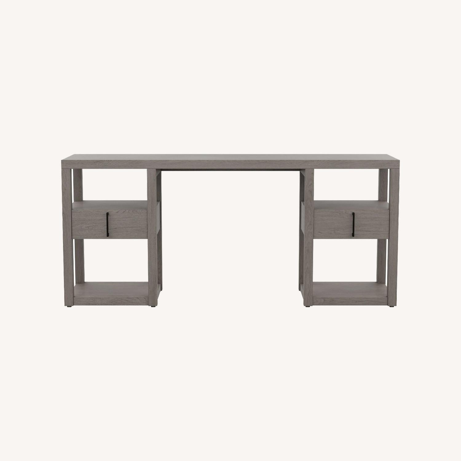 Ethan Allen Clarendon Desk Light Gray Wood Desk - image-0