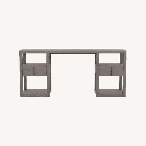 Used Ethan Allen Clarendon Desk Light Gray Wood Desk for sale on AptDeco
