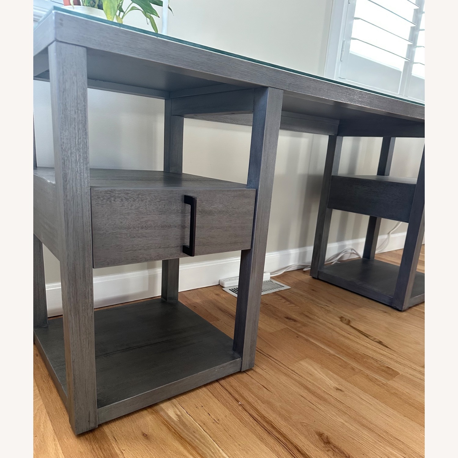 Ethan Allen Clarendon Desk Light Gray Wood Desk - image-5