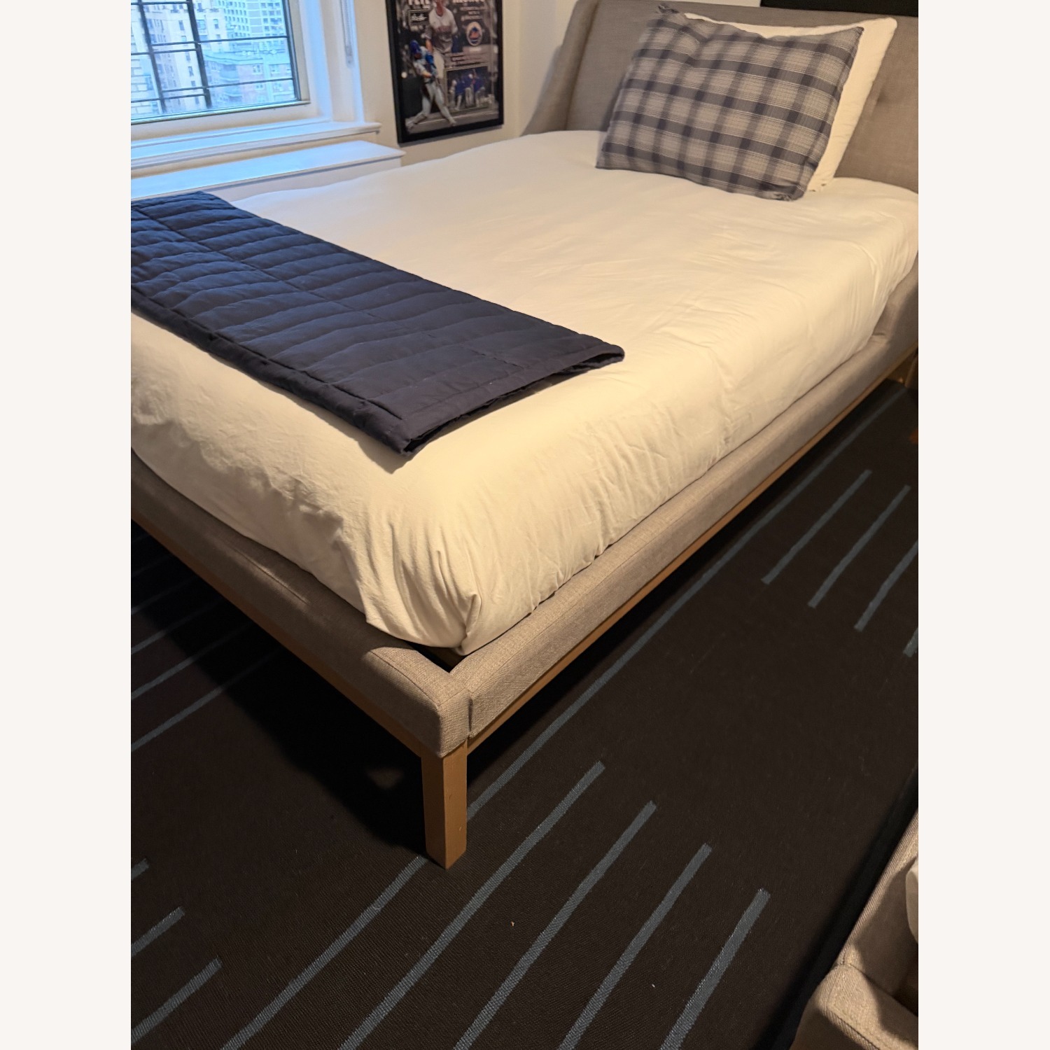 West Elm Light Gray Fabric Headboard - image-2