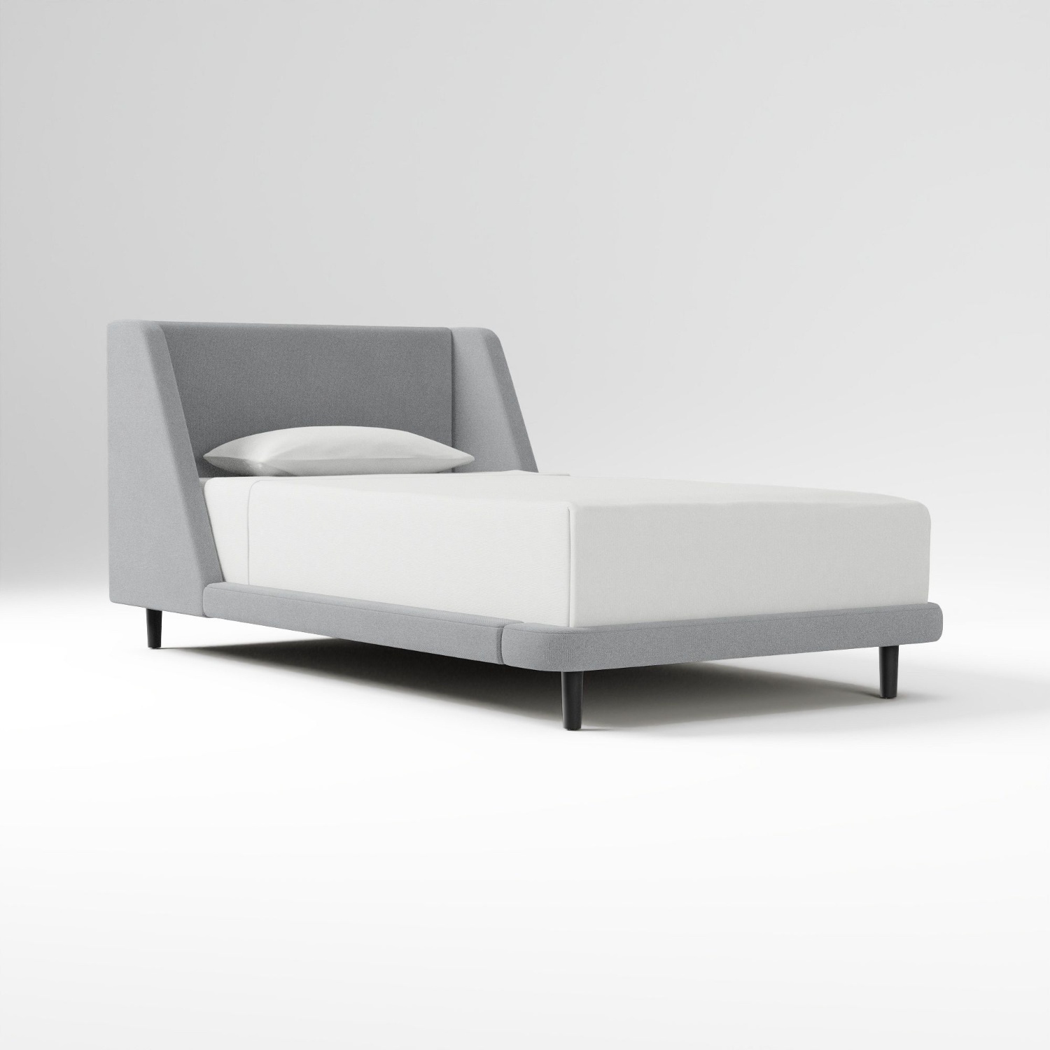 West Elm Light Gray Fabric Headboard - image-6