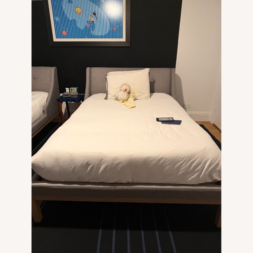 Used West Elm Light Gray Fabric Headboard for sale on AptDeco