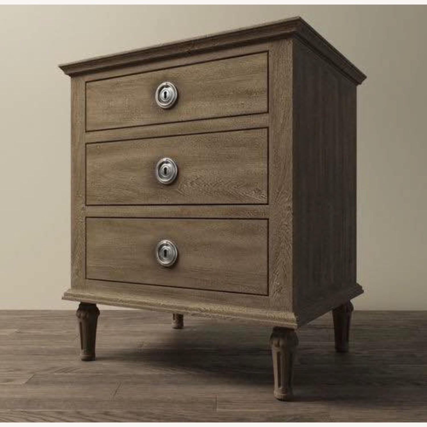 Restoration Hardware Maison Closed Nightstands - Antiqued Grey Finish - image-7