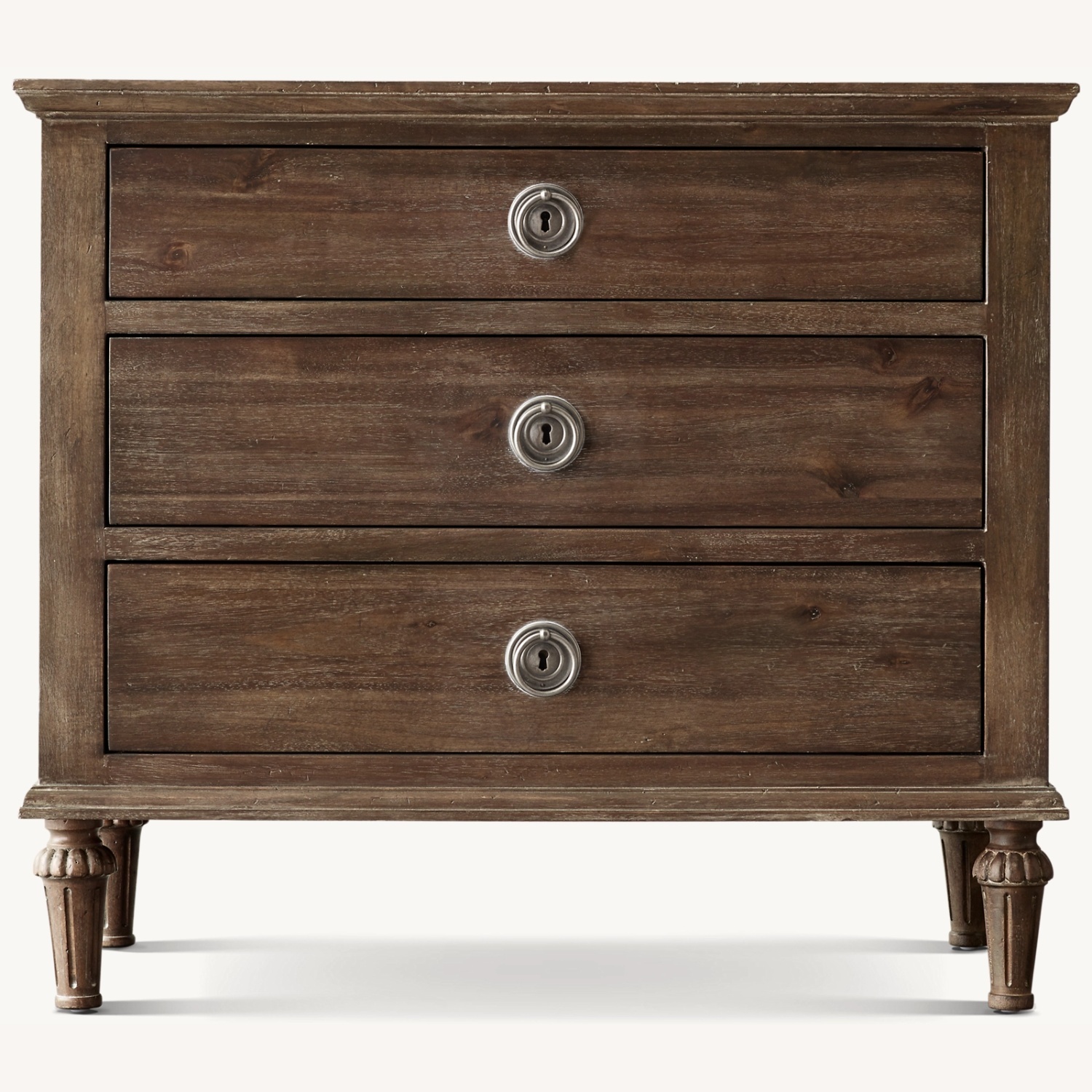 Restoration Hardware Maison Closed Nightstands - Antiqued Grey Finish - image-0