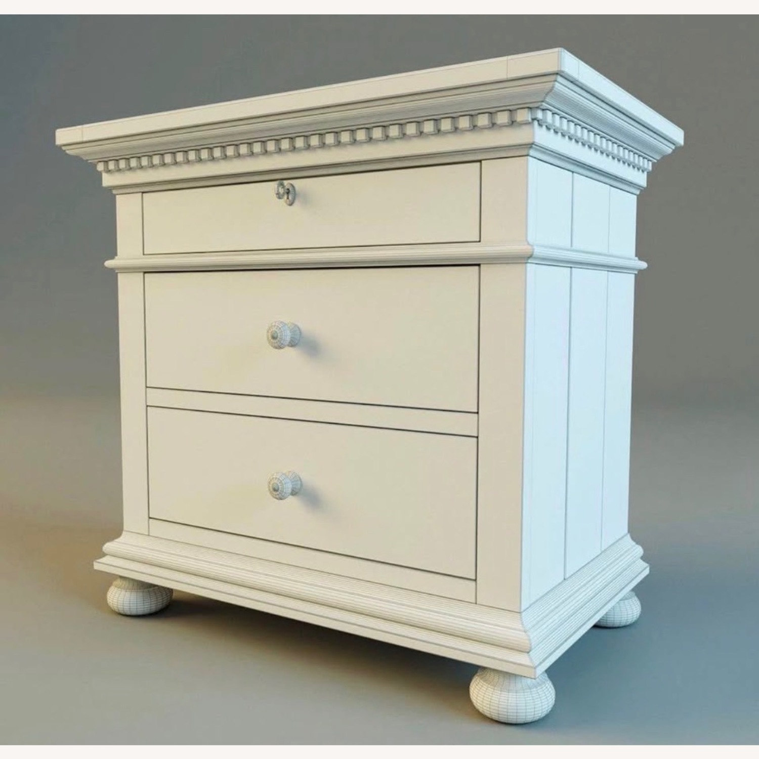 Restoration Hardware Closed Nightstand - Antiqued White - image-3