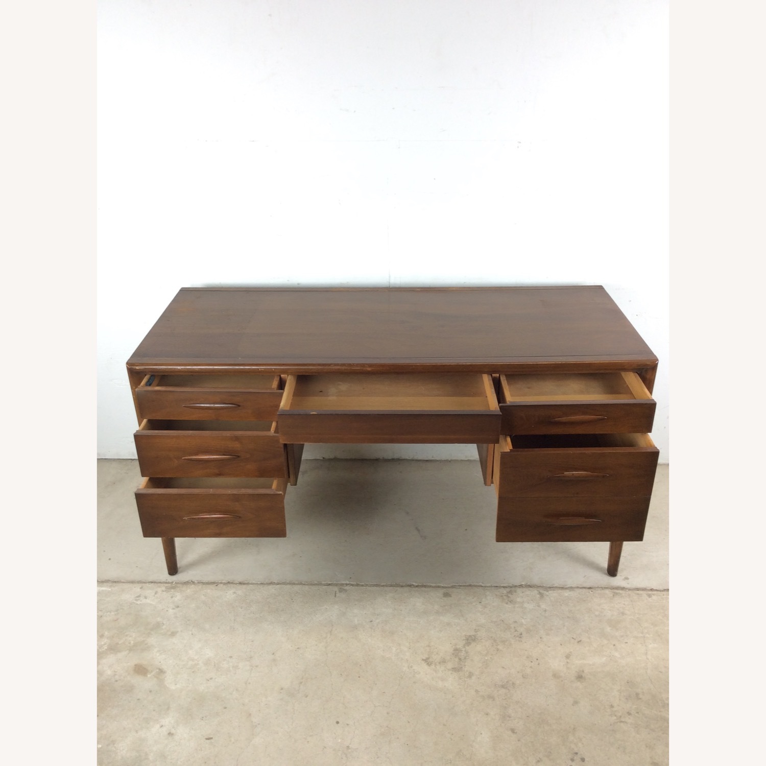 Mid Century Writing Desk w/ Caned Back by Broyhill - image-21