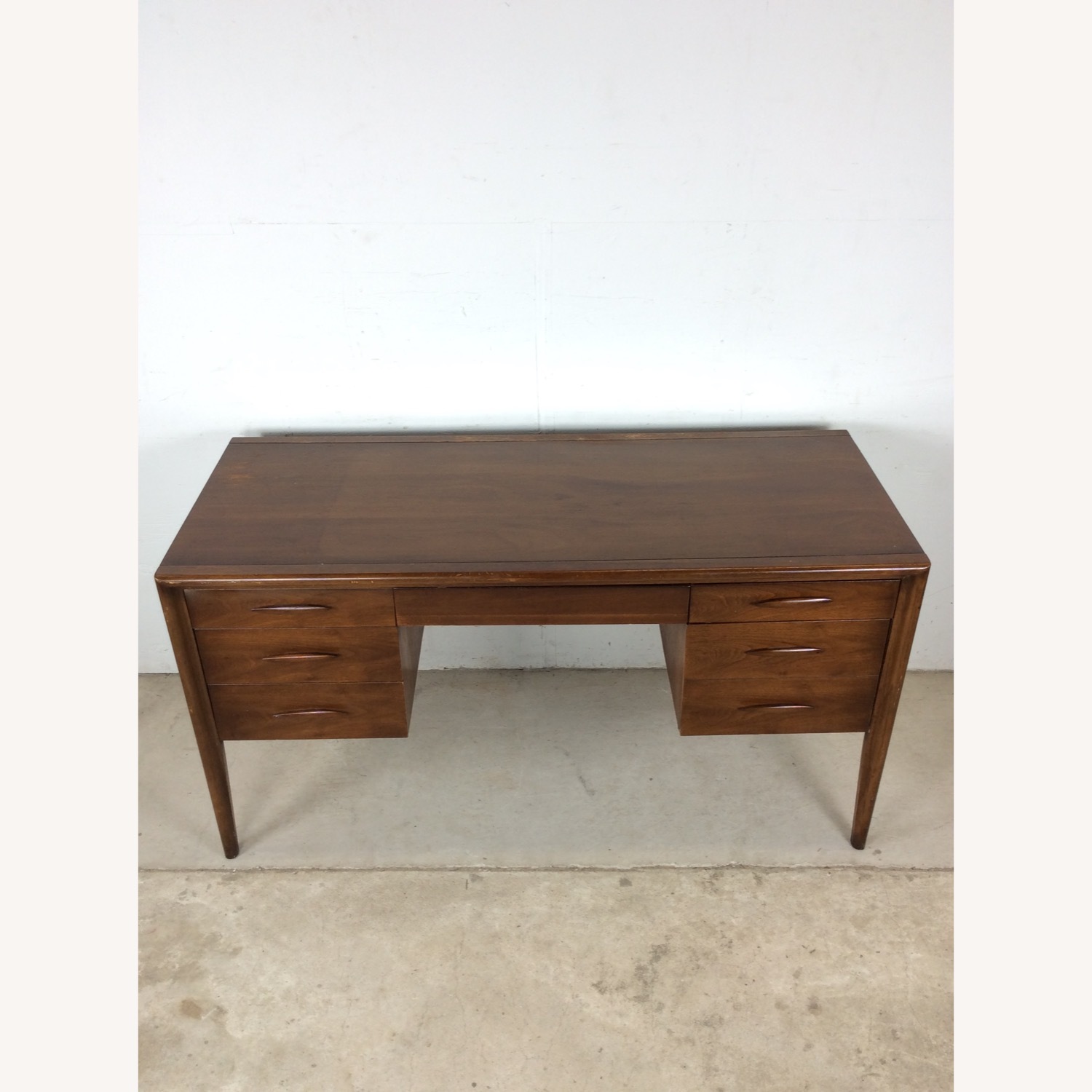 Mid Century Writing Desk w/ Caned Back by Broyhill - image-4