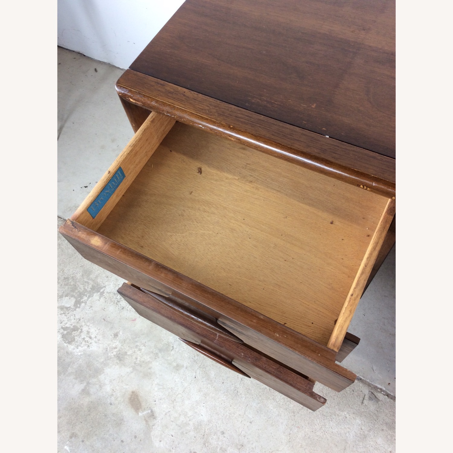 Mid Century Writing Desk w/ Caned Back by Broyhill - image-19