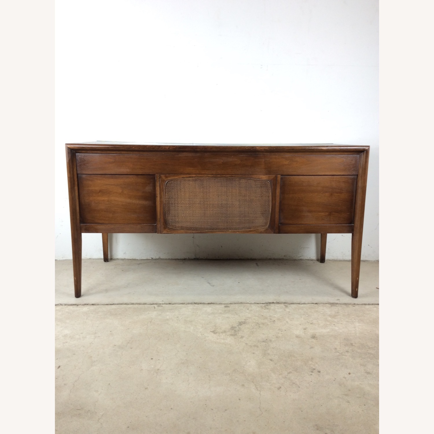 Mid Century Writing Desk w/ Caned Back by Broyhill - image-26