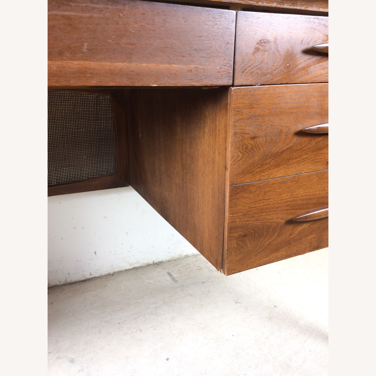 Mid Century Writing Desk w/ Caned Back by Broyhill - image-25