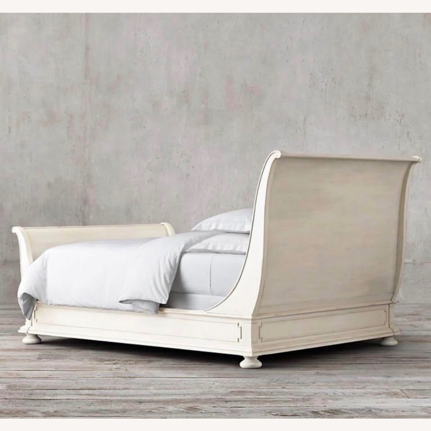 Restoration Hardware Emelia King Size Bed, Antiqued White - image-1