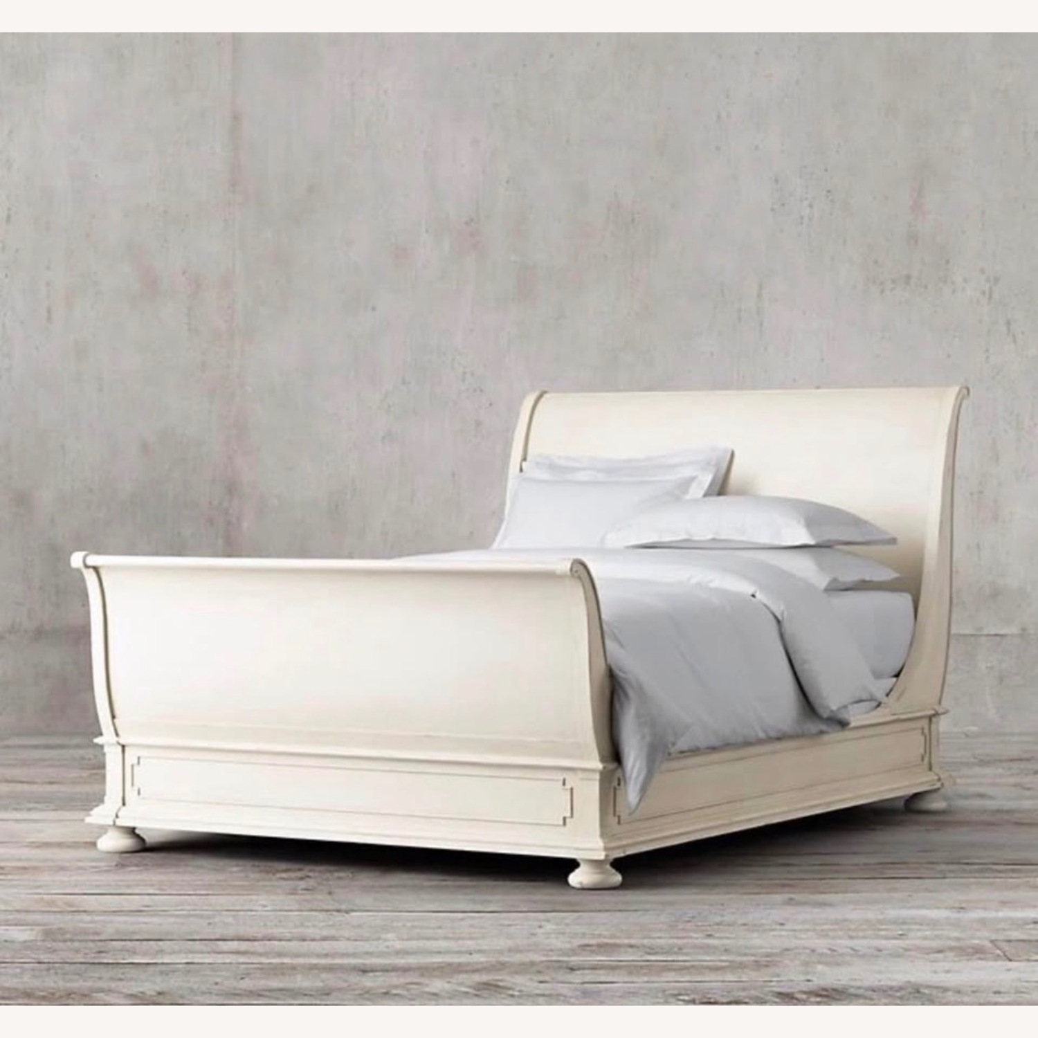 Restoration Hardware Emelia King Size Bed, Antiqued White - image-2