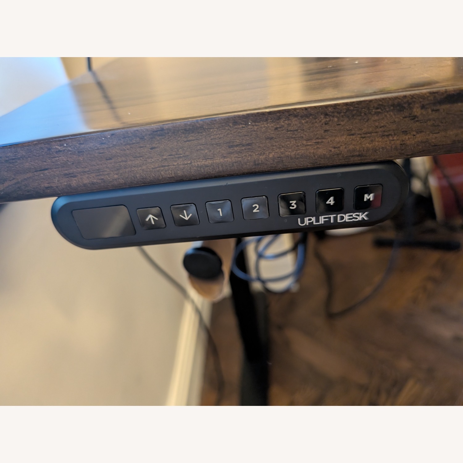 Dark Brown Wood Sit To Stand Desk - image-3