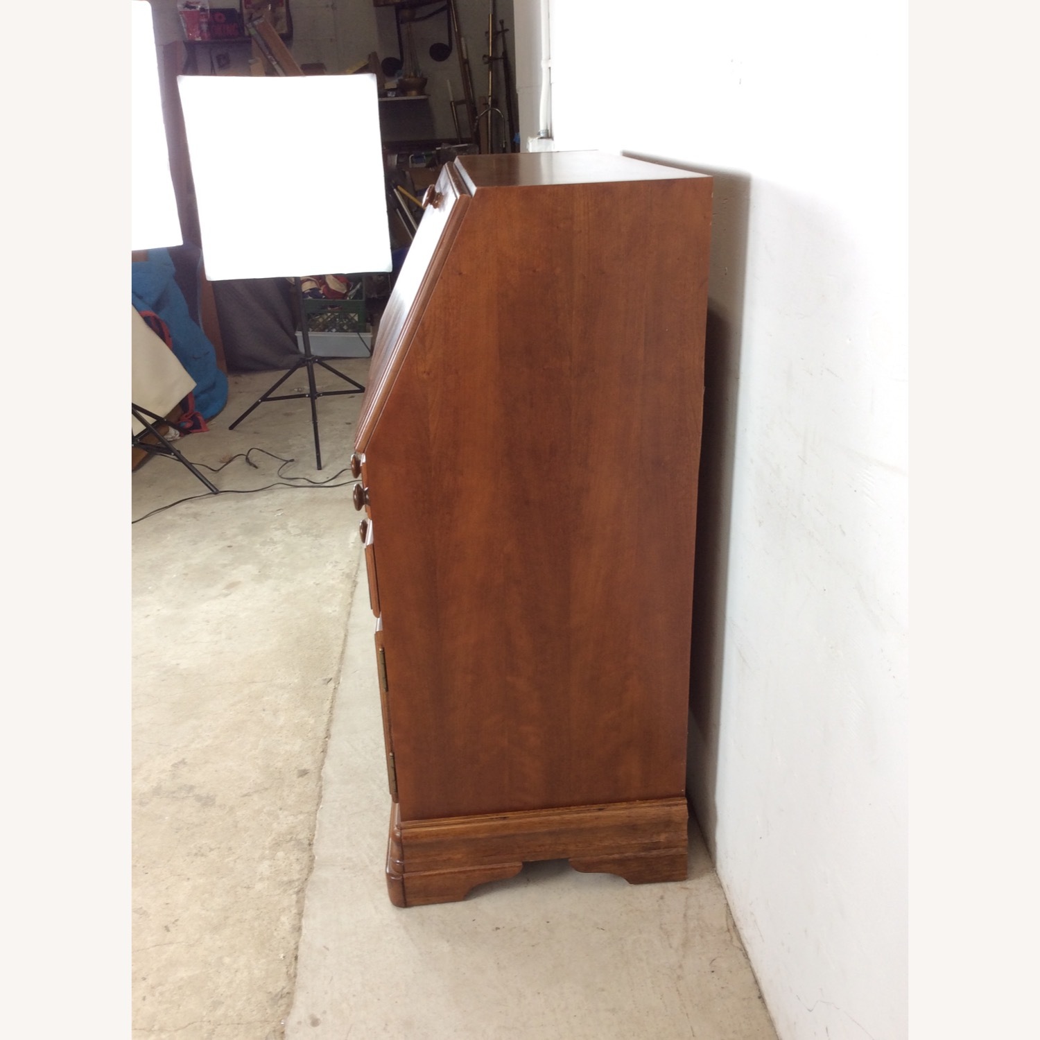 Vintage Drop Front Secretary Desk with Storage - image-13