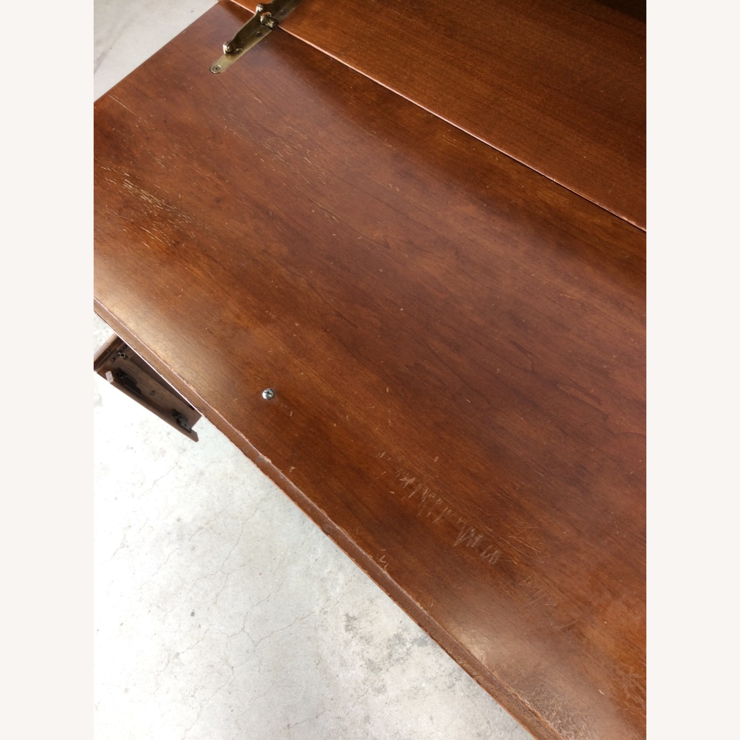 Vintage Drop Front Secretary Desk with Storage - image-25