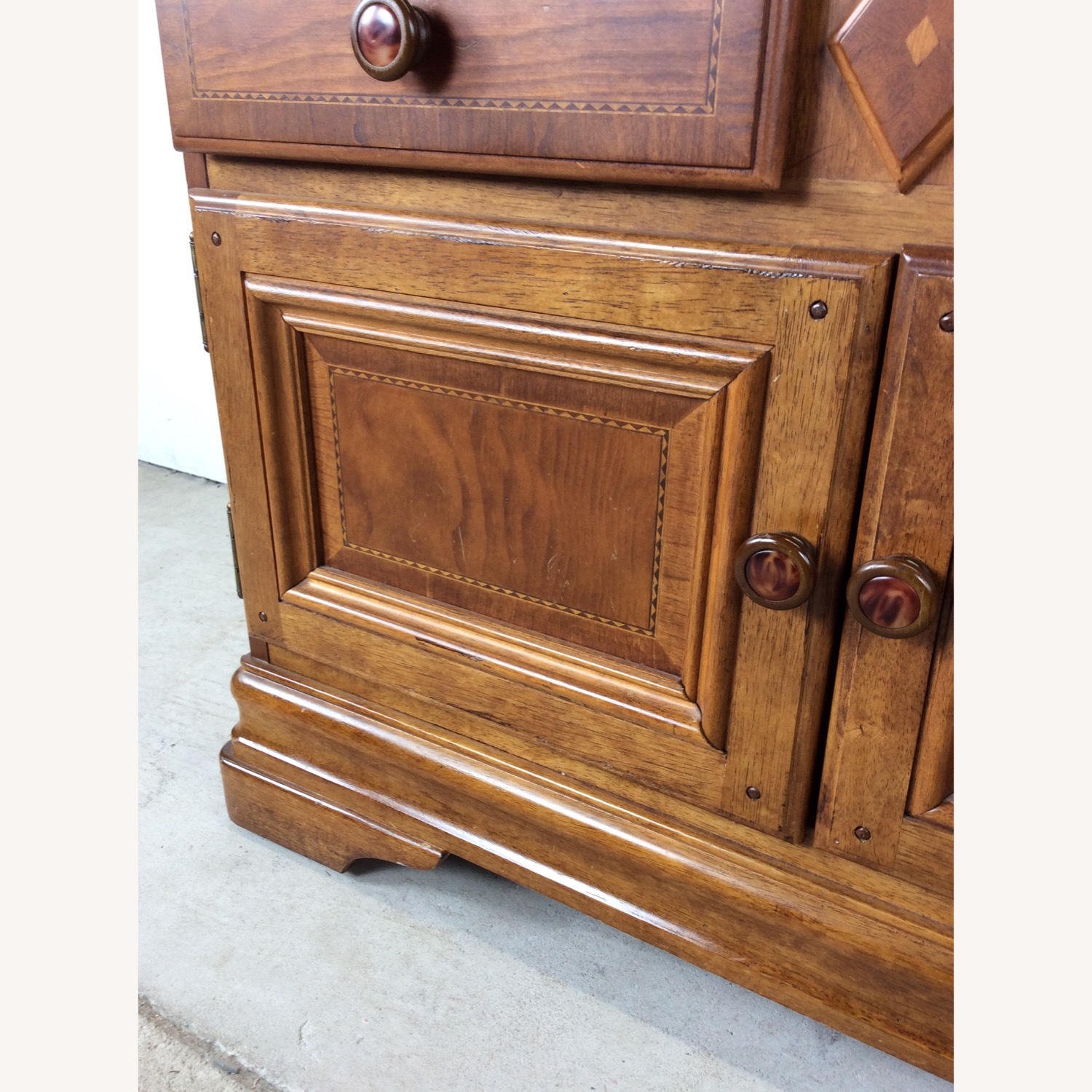 Vintage Drop Front Secretary Desk with Storage - image-8