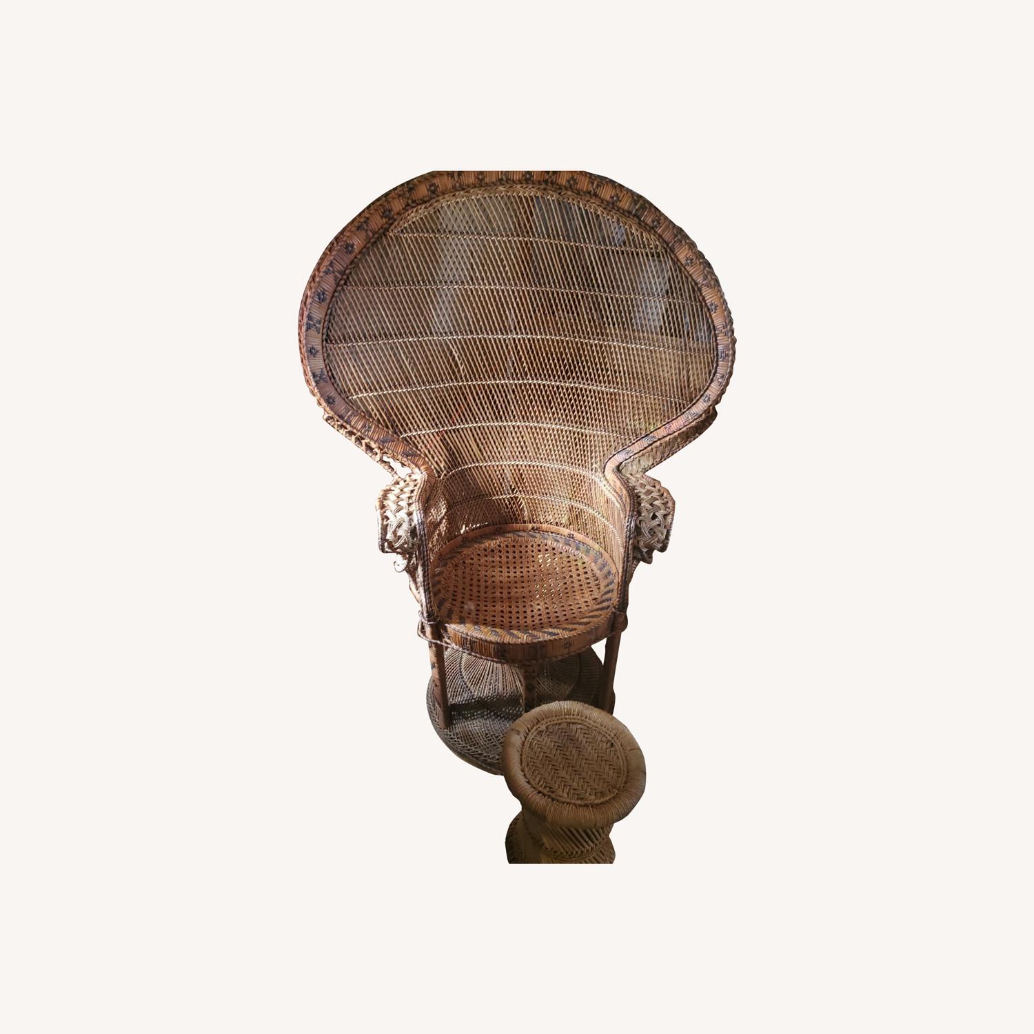 Vintage/Antique Dark Brown Ottoman - image-0