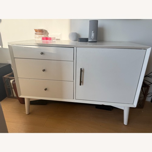 Used Wade Logan White Wood Media Storage for sale on AptDeco