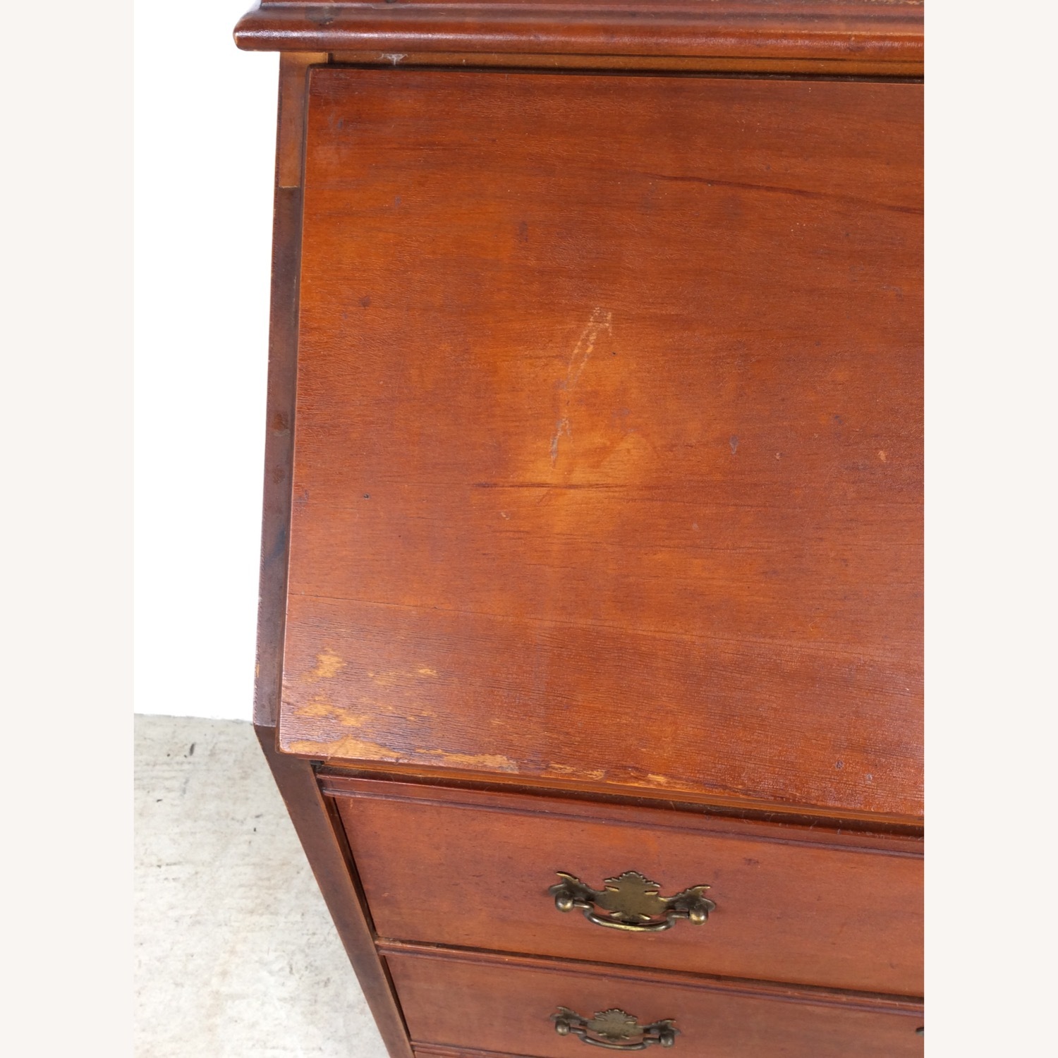 Antique Drop Front Maple Secretary Writing Desk - image-6