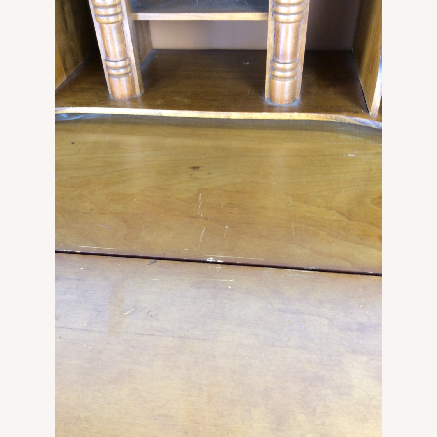 Antique Drop Front Maple Secretary Writing Desk - image-13