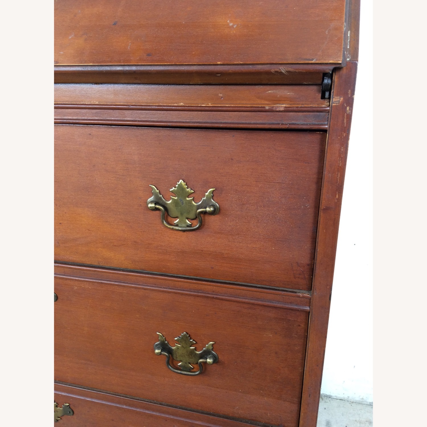 Antique Drop Front Maple Secretary Writing Desk - image-15