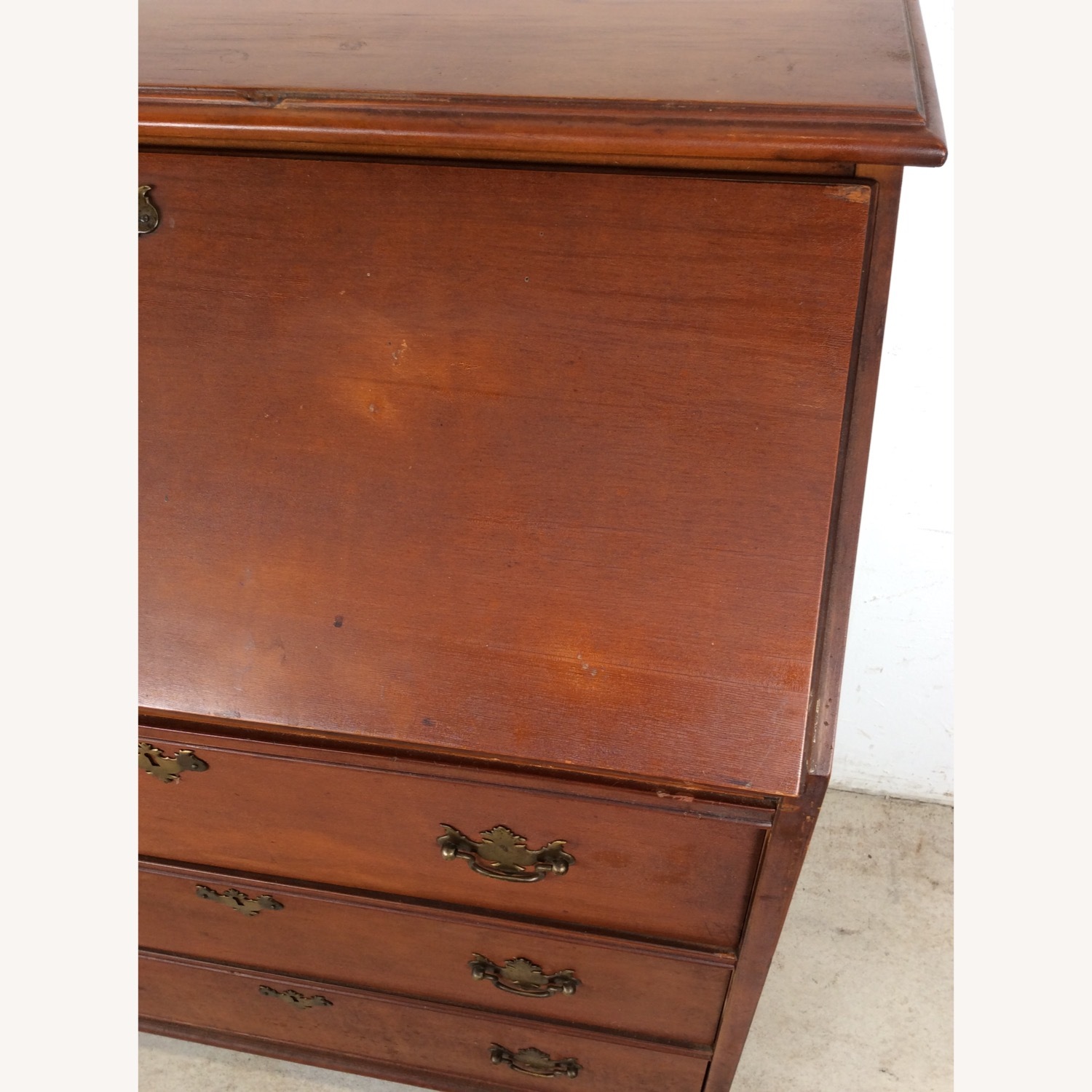 Antique Drop Front Maple Secretary Writing Desk - image-7
