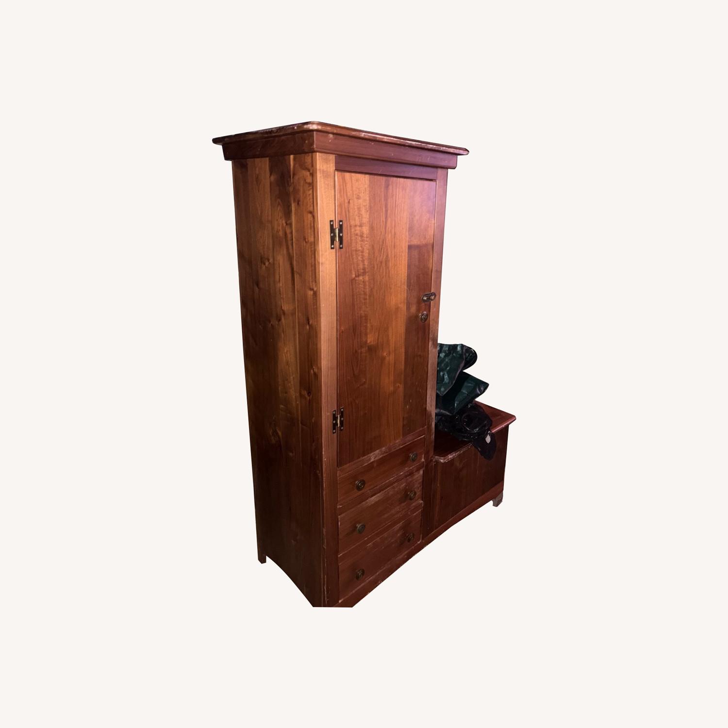 Vintage/Antique Dark Brown Wood Armoire - image-0