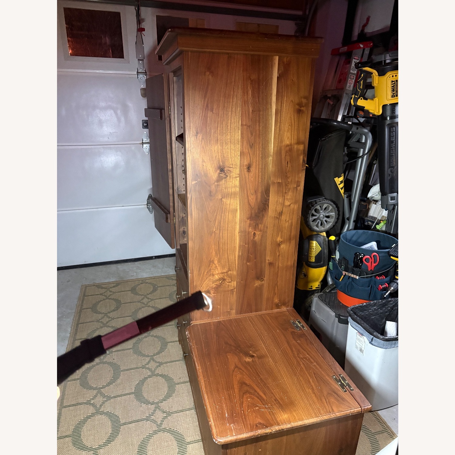 Vintage/Antique Dark Brown Wood Armoire - image-3