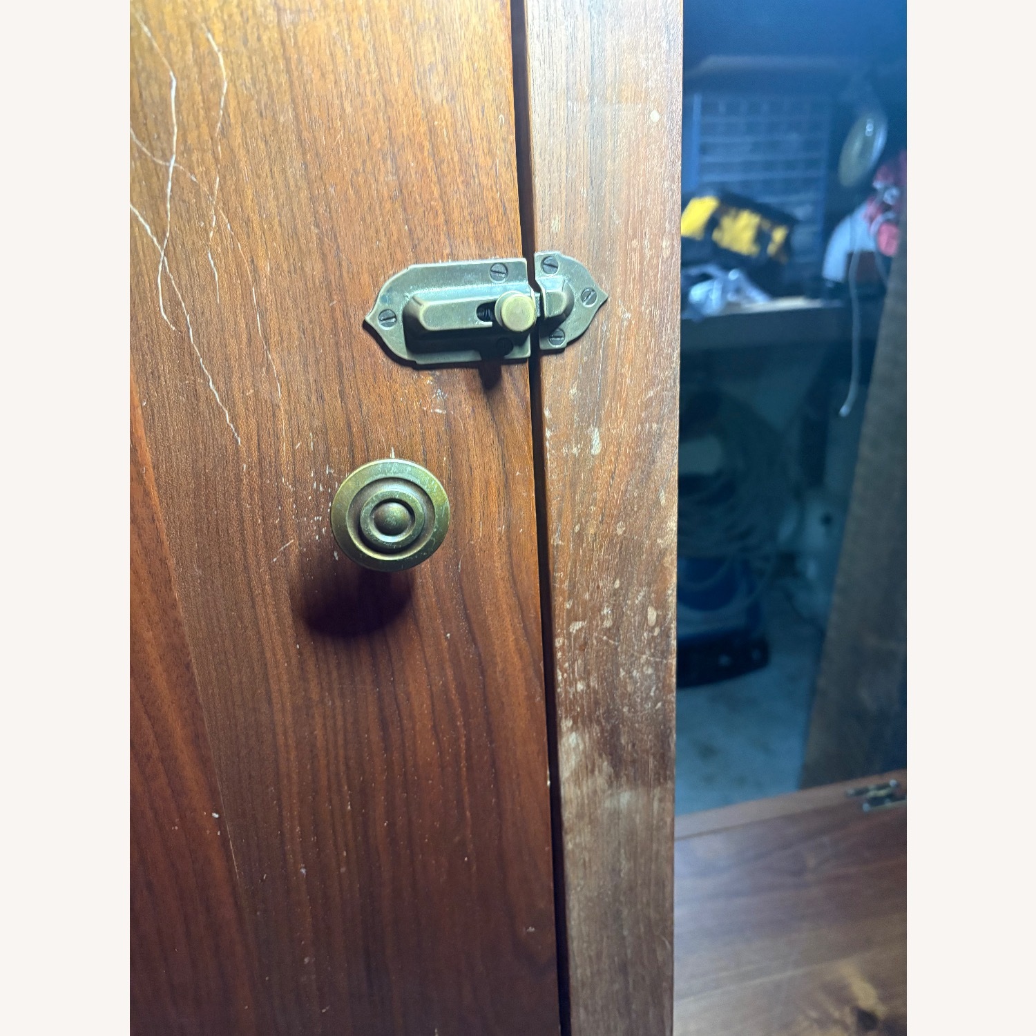 Vintage/Antique Dark Brown Wood Armoire - image-4