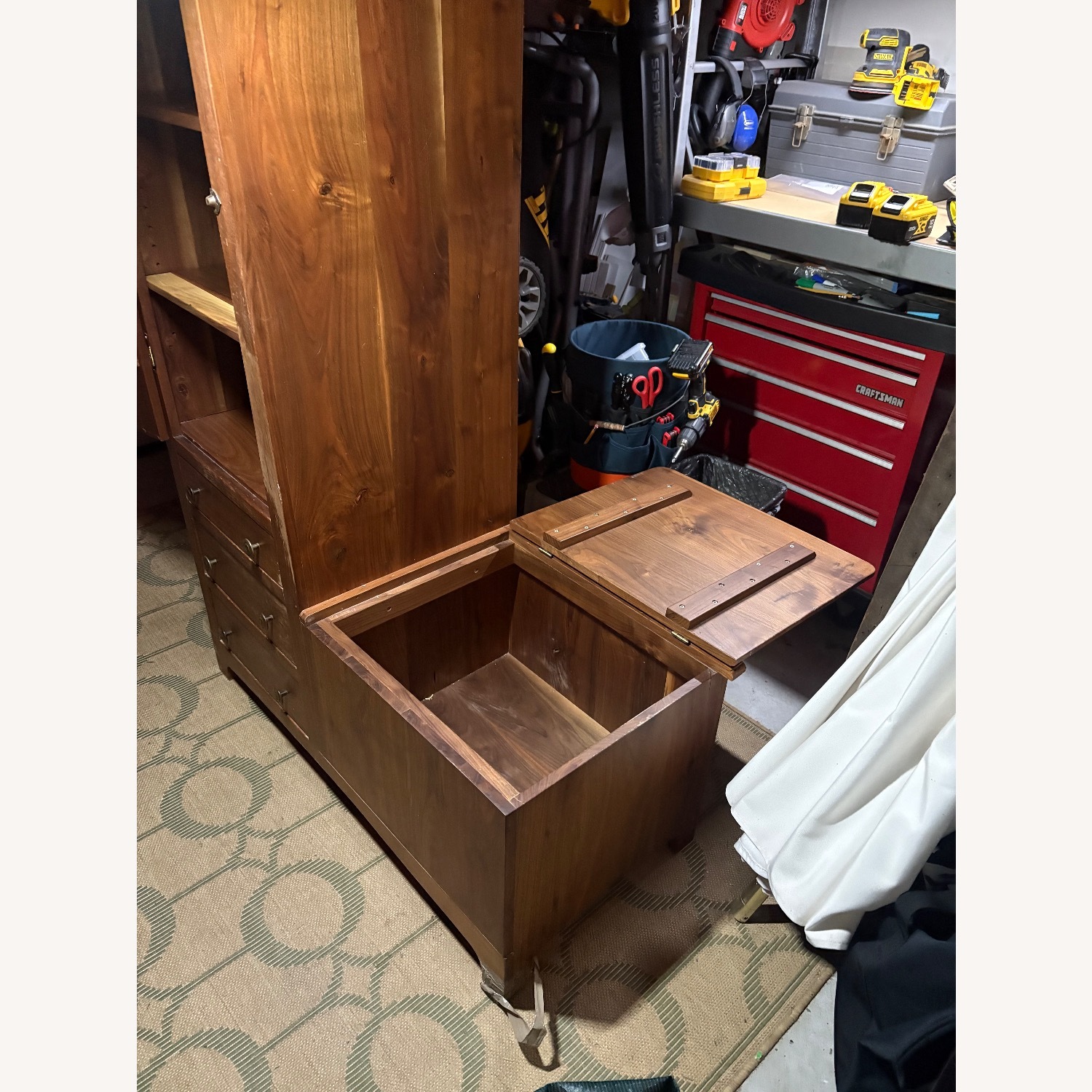 Vintage/Antique Dark Brown Wood Armoire - image-8