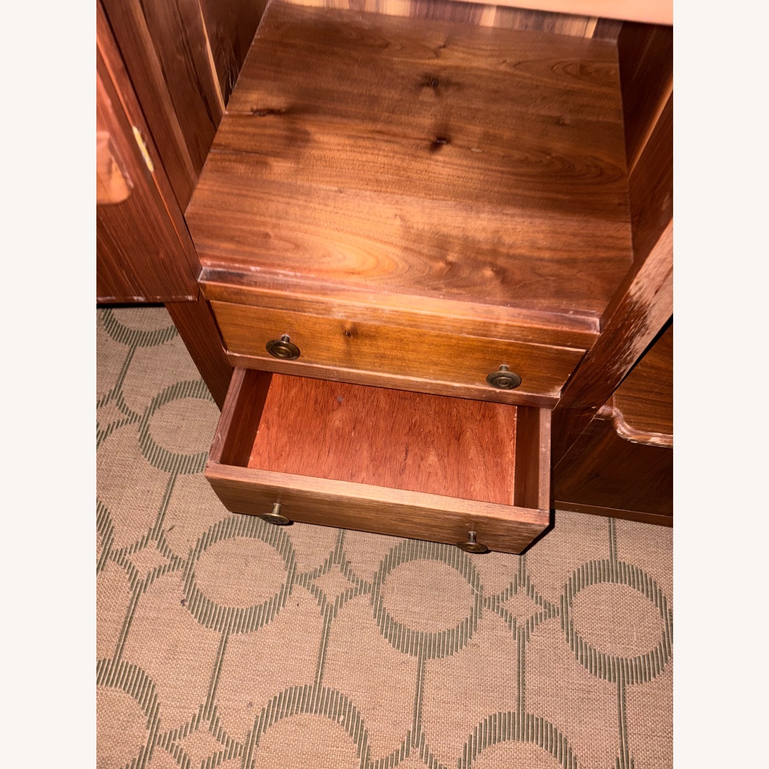 Vintage/Antique Dark Brown Wood Armoire - image-7