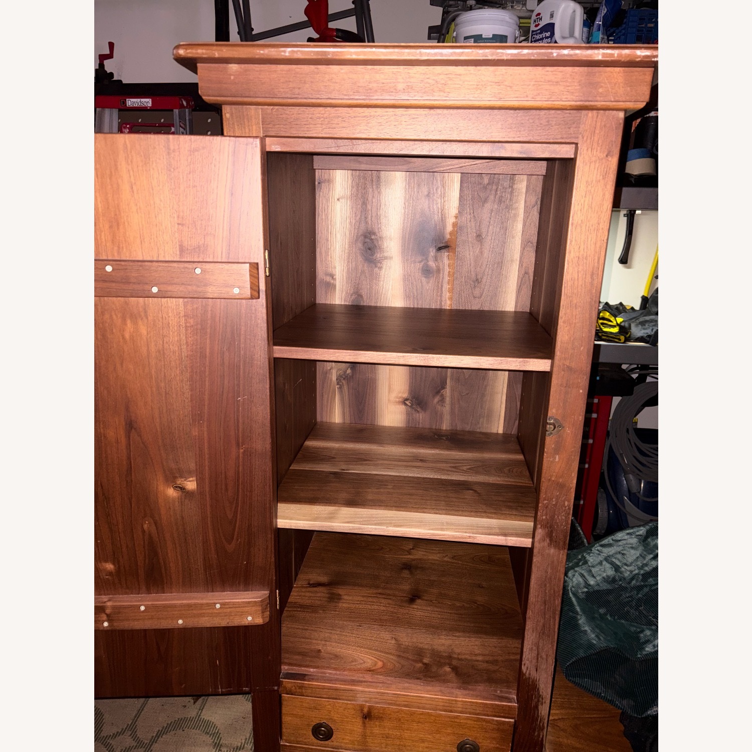 Vintage/Antique Dark Brown Wood Armoire - image-6