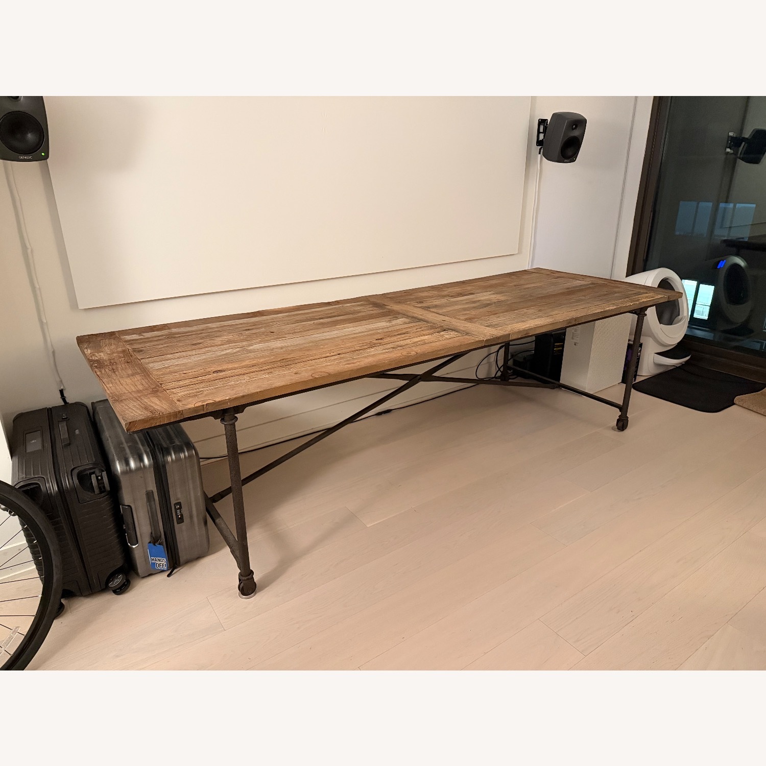 Restoration Hardware Reclaimed Wood & Iron Table - image-1