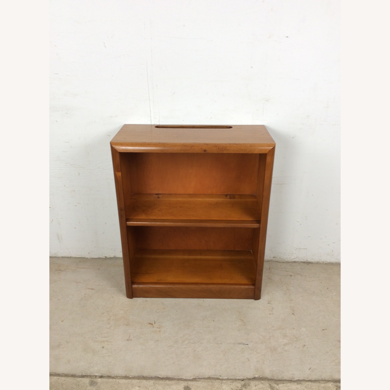 Vintage Two Shelf Bookcase with Wire Slot - image-2