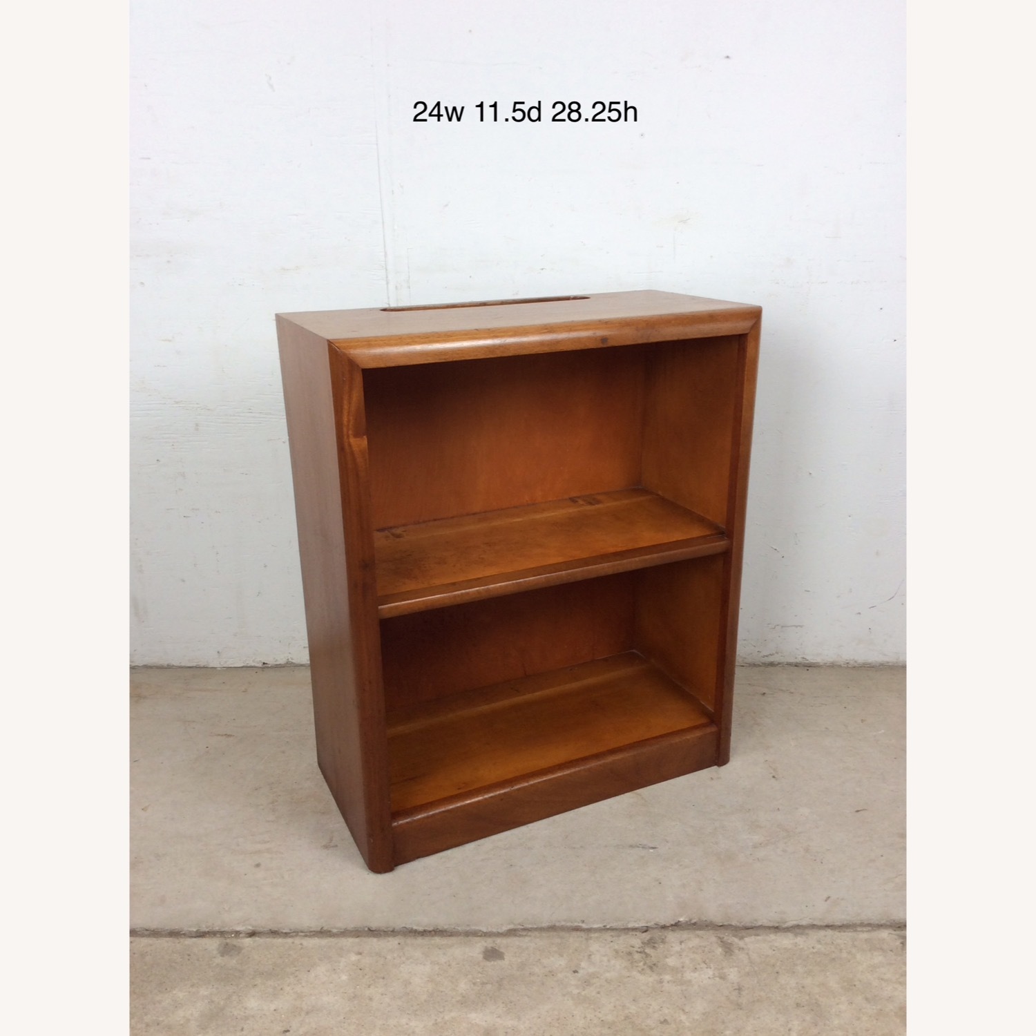 Vintage Two Shelf Bookcase with Wire Slot - image-15