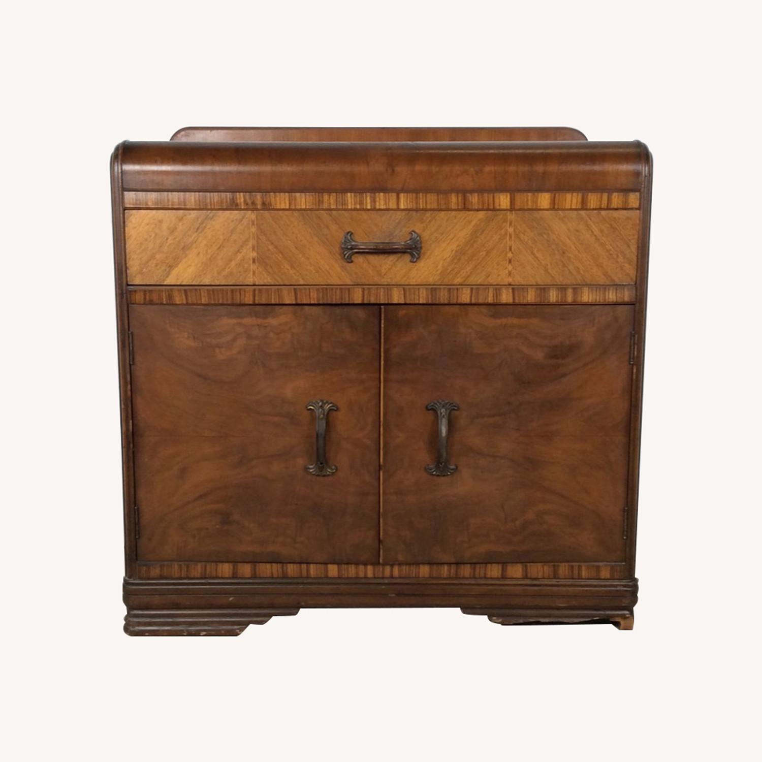 Antique Art Deco Compact Server with Waterfall Top - image-0