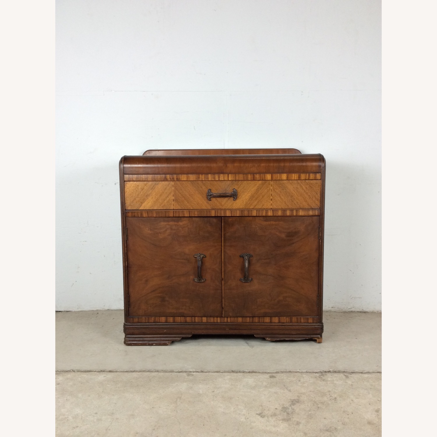 Antique Art Deco Compact Server with Waterfall Top - image-3