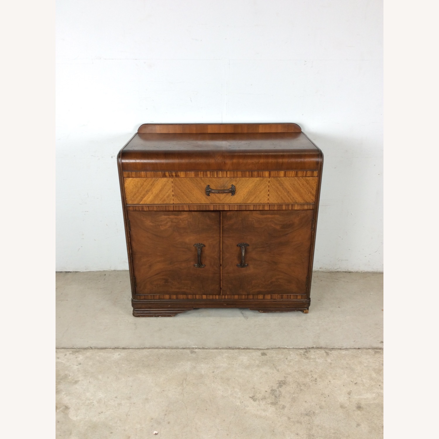 Antique Art Deco Compact Server with Waterfall Top - image-2