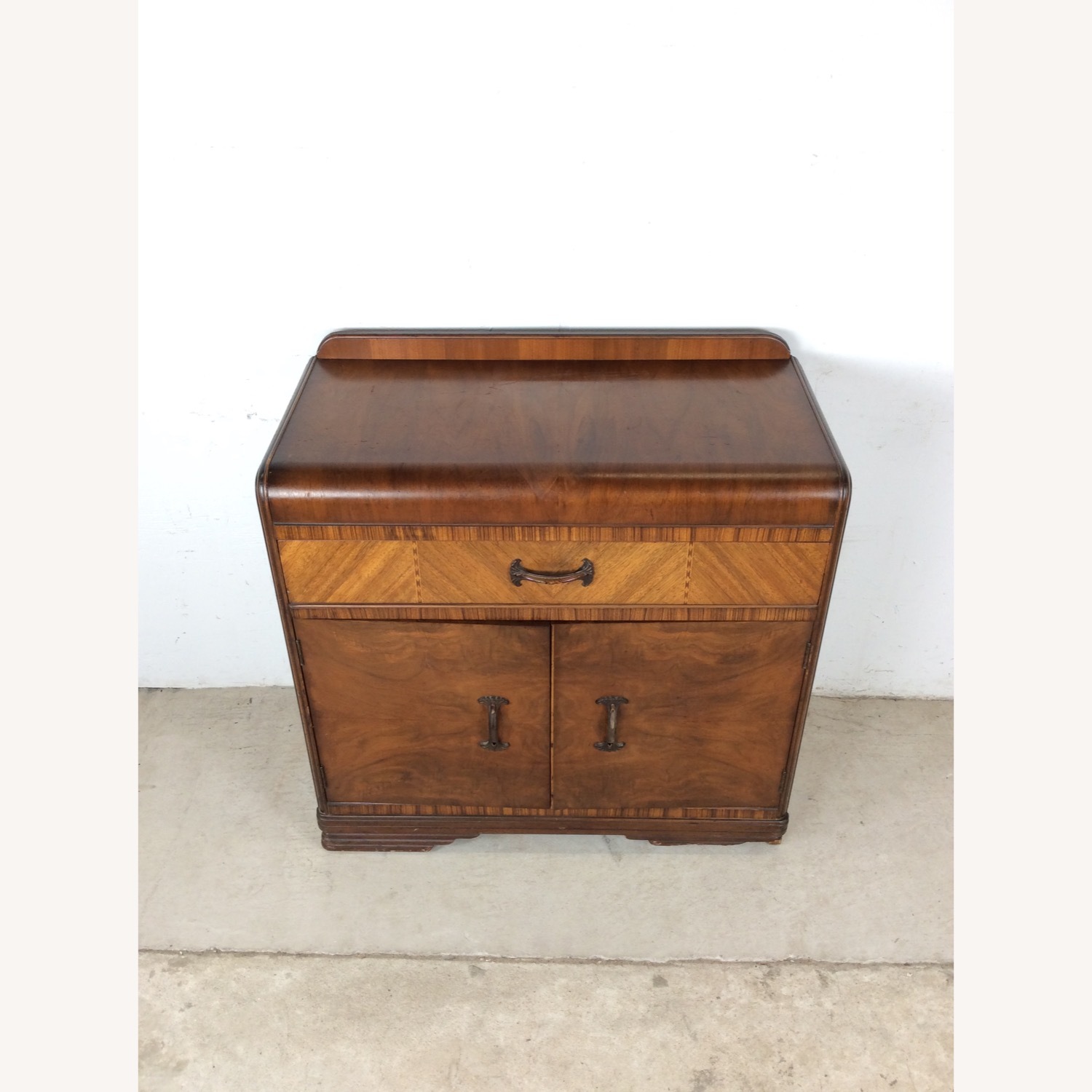 Antique Art Deco Compact Server with Waterfall Top - image-4