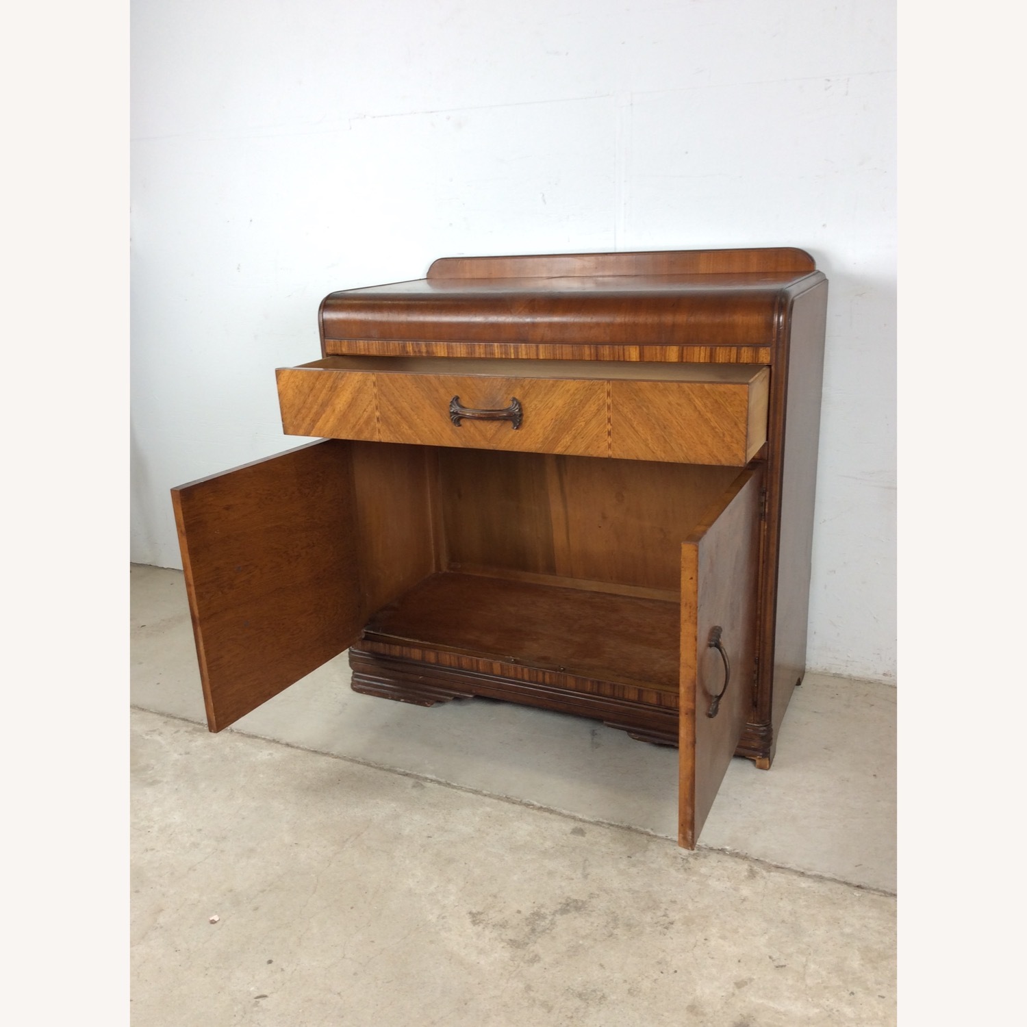 Antique Art Deco Compact Server with Waterfall Top - image-14