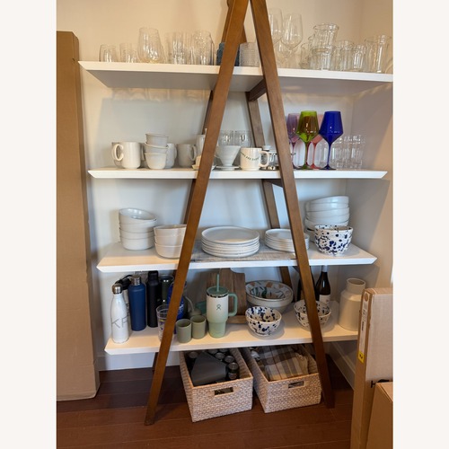 Used Article Dark Brown Wood Bookcase for sale on AptDeco