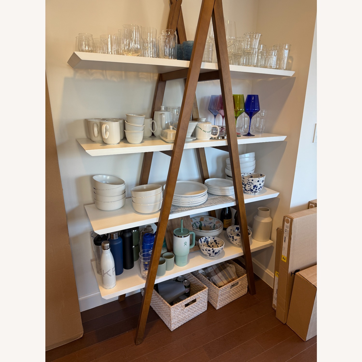 Article Dark Brown Wood Bookcase - image-3