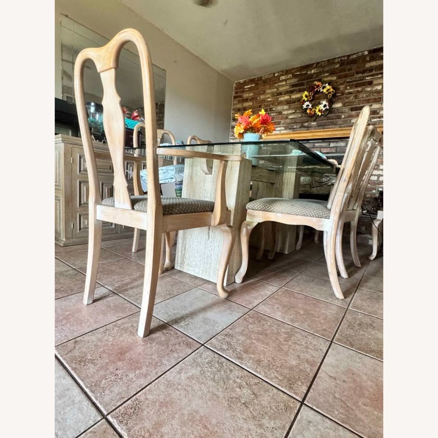 Italian Glass and Stone Base Dining set - image-2