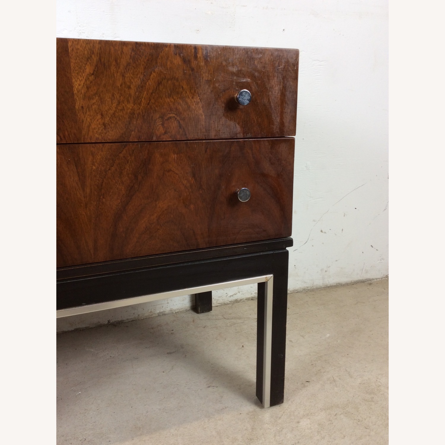 Pair Mid Century Nightstands with Chrome Accents - image-14