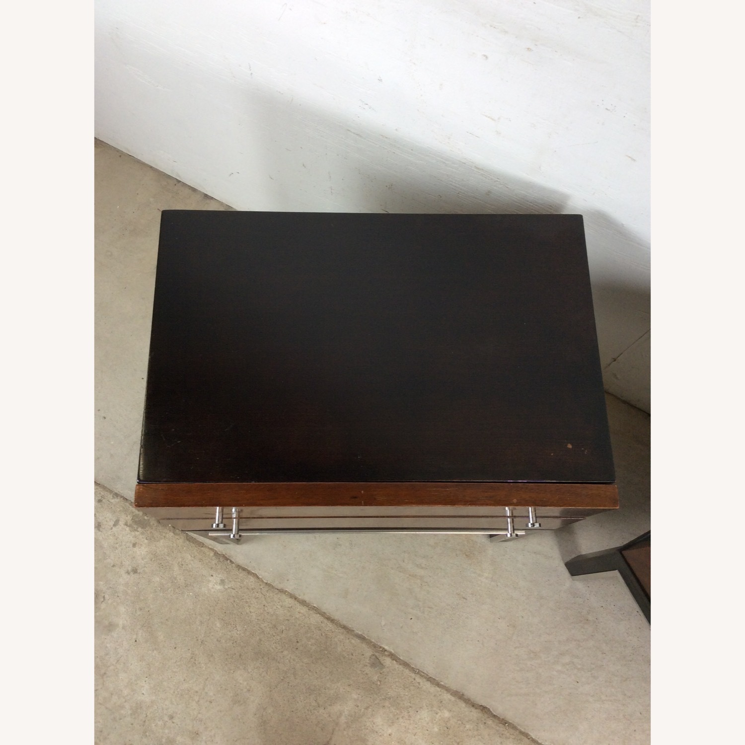 Pair Mid Century Nightstands with Chrome Accents - image-4