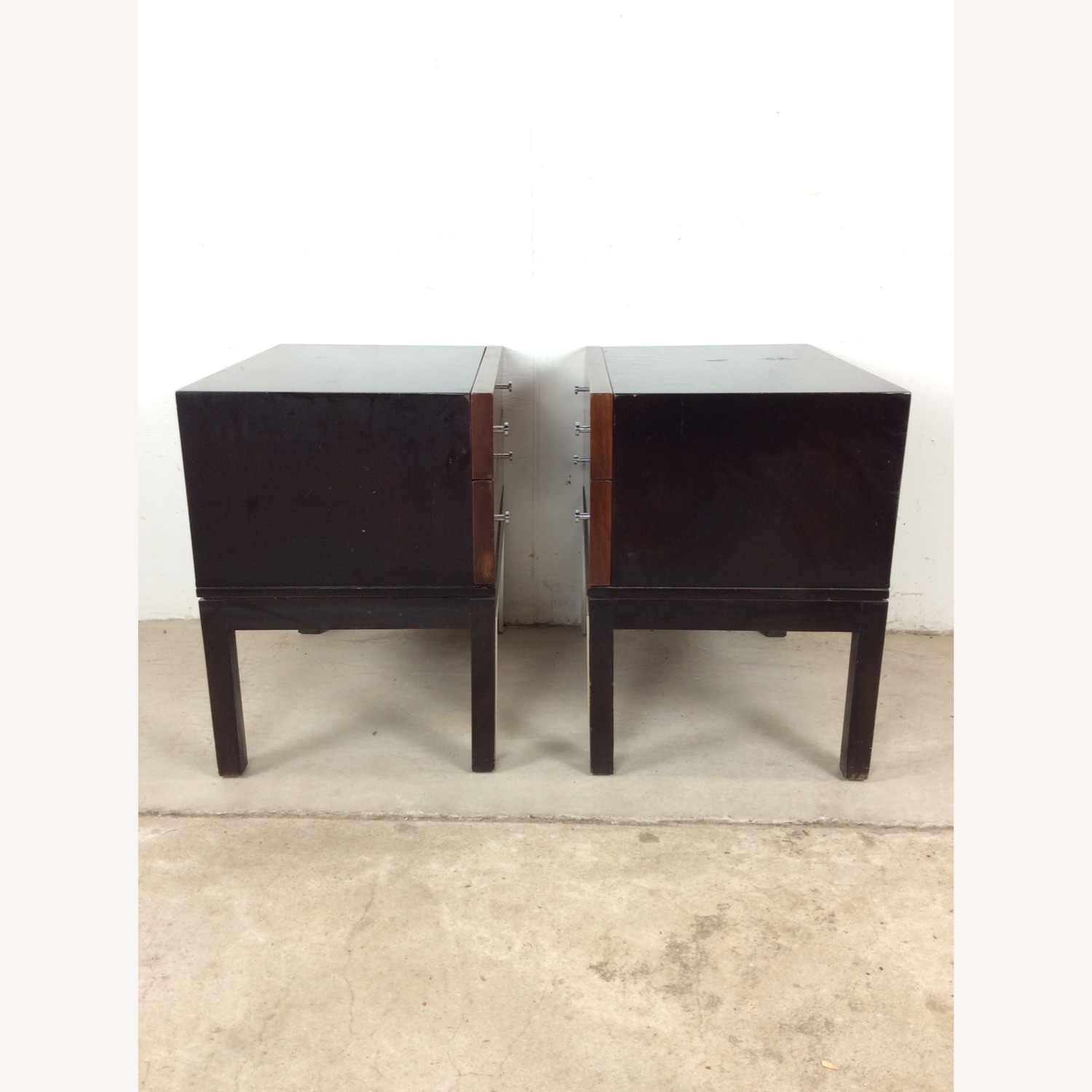 Pair Mid Century Nightstands with Chrome Accents - image-18