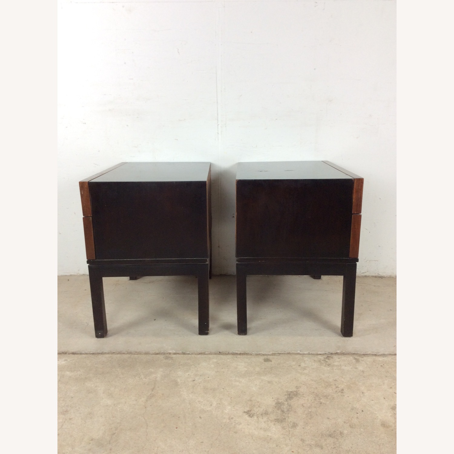 Pair Mid Century Nightstands with Chrome Accents - image-22